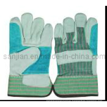 Ab Grade Rubberized Cuff Full Palm Cow Split Leather Work Glove